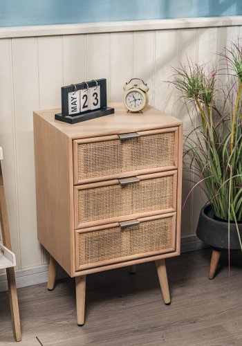 NORDLYS Nagoya kommode, m. 3 skuffer - brun rotting og bk