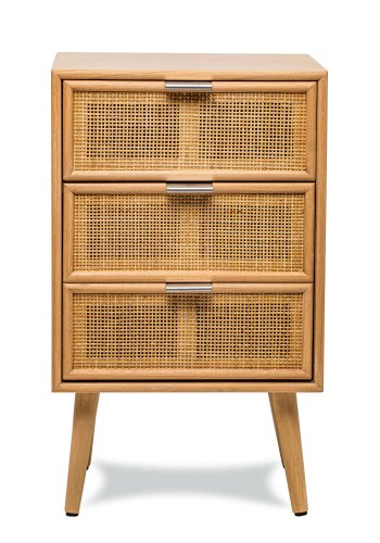 NORDLYS Nagoya kommode, m. 3 skuffer - brun rotting og bk