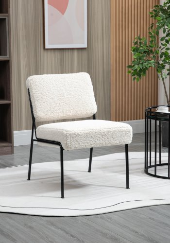 NORDLYS Nairobi lenestol - hvitt stoff og sort metall