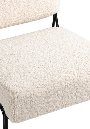 NORDLYS Nairobi lenestol - hvitt stoff og sort metall