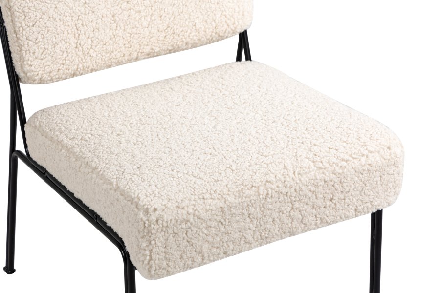 NORDLYS Nairobi lenestol - hvitt stoff og sort metall