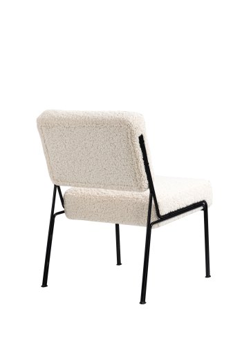 NORDLYS Nairobi lenestol - hvitt stoff og sort metall