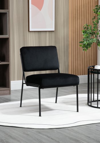 NORDLYS Nairobi lenestol - svart flyel og sort metall