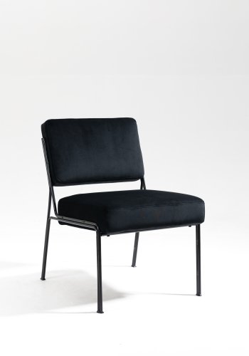 NORDLYS Nairobi lenestol - svart flyel og sort metall