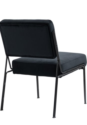 NORDLYS Nairobi lenestol - svart flyel og sort metall