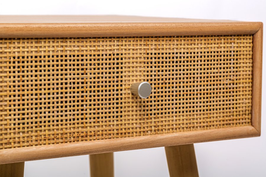 NORDLYS Narita nattbord, m. 1 skuff - brun rotting og bk (40x36)