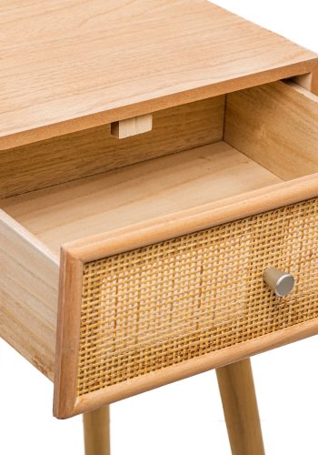 NORDLYS Narita nattbord, m. 1 skuff - brun rotting og bk (40x36)