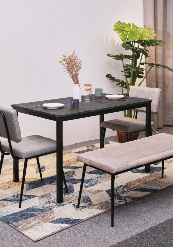 NORDLYS Newport spisebord, rektangulrt - grtt tre og metall (120x75)