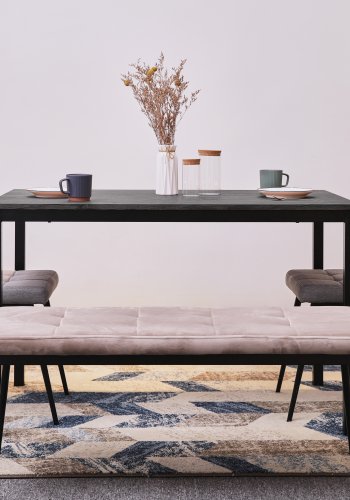 NORDLYS Newport spisebord, rektangulrt - grtt tre og metall (120x75)