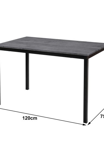NORDLYS Newport spisebord, rektangulrt - grtt tre og metall (120x75)