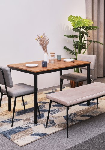 NORDLYS Newport spisebord, rektangulrt - brunt tre og metall (120x75)