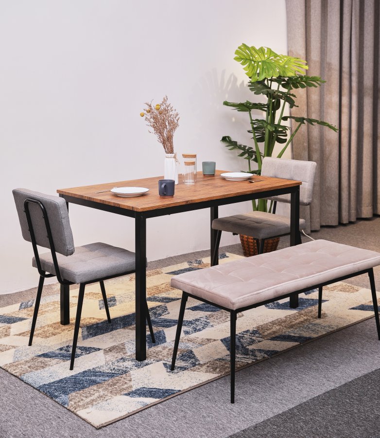 NORDLYS Newport spisebord, rektangulrt - brunt tre og metall (120x75)