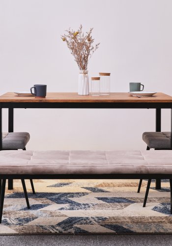 NORDLYS Newport spisebord, rektangulrt - brunt tre og metall (120x75)