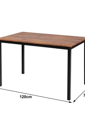 NORDLYS Newport spisebord, rektangulrt - brunt tre og metall (120x75)