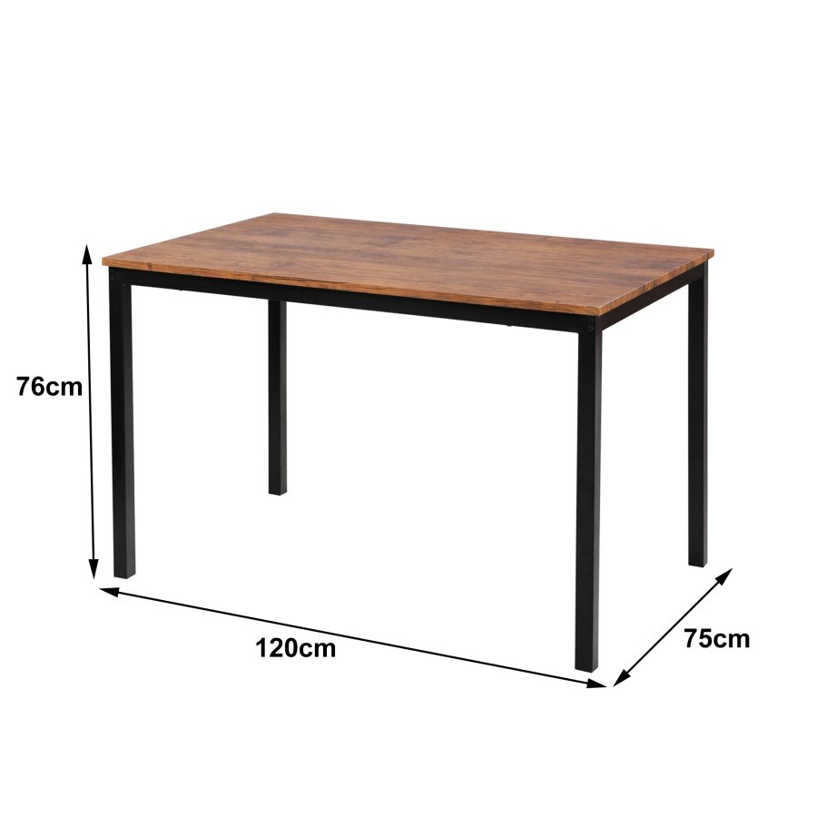 NORDLYS Newport spisebord, rektangulrt - brunt tre og metall (120x75)