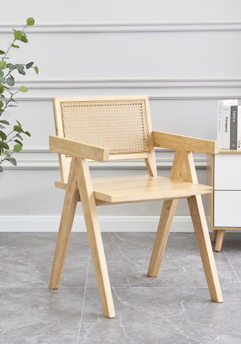 NORDLYS Nikko spisestuestol, m. armlener - brun rotting og ask