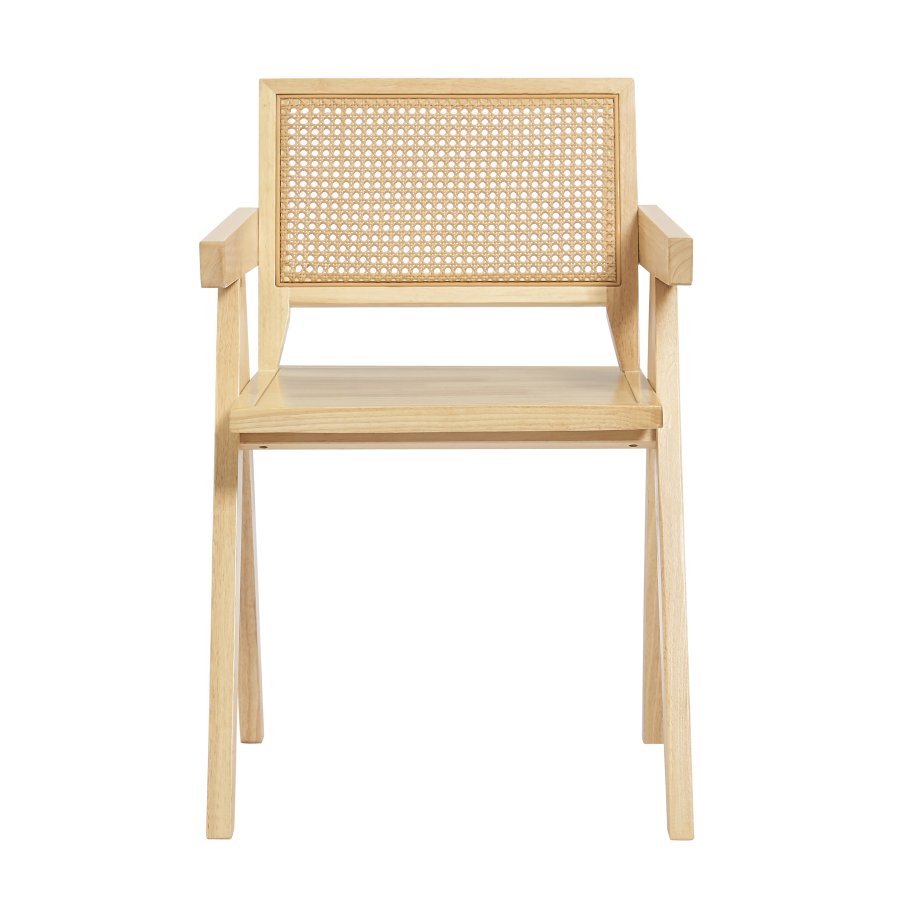 NORDLYS Nikko spisestuestol, m. armlener - brun rotting og ask