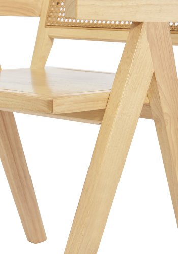 NORDLYS Nikko spisestuestol, m. armlener - brun rotting og ask