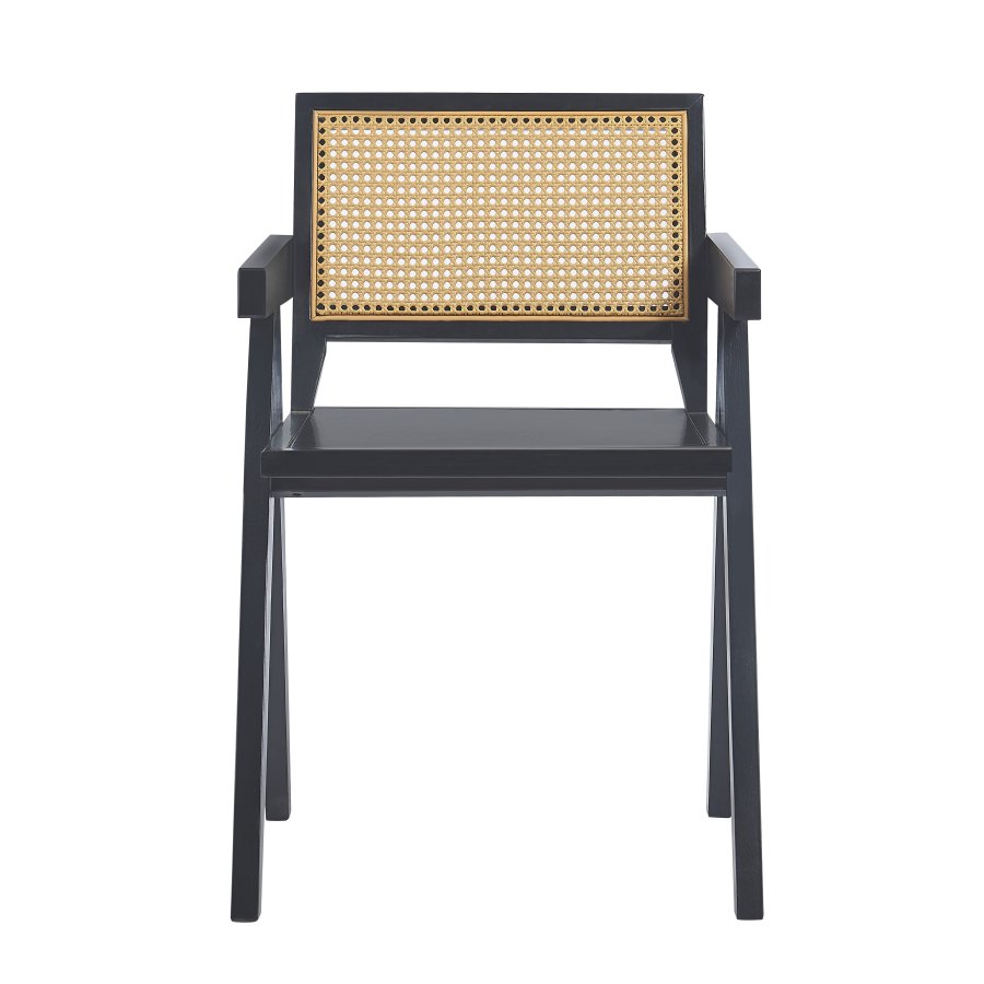  Nordlys NORDLYS Nikko spisestuestol, m. armlener - brun rotting og sort ask