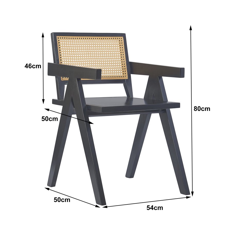  Nordlys NORDLYS Nikko spisestuestol, m. armlener - brun rotting og sort ask
