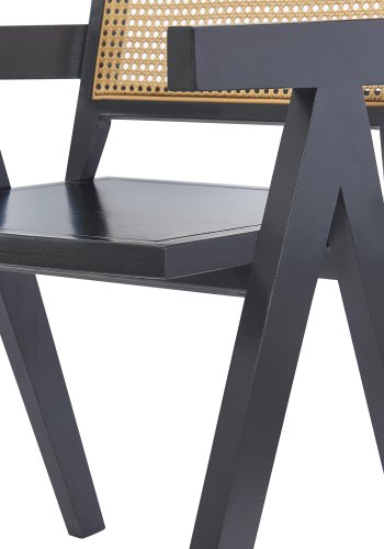  Nordlys NORDLYS Nikko spisestuestol, m. armlener - brun rotting og sort ask