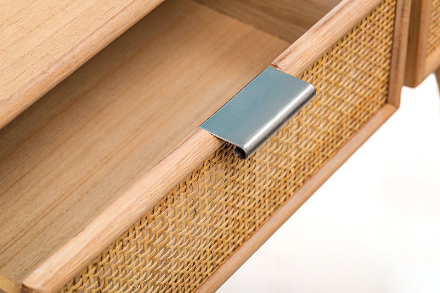 NORDLYS Nishio konsollbord, m. 2 skuffer - brun rotting, bk i eikelook (80x42)