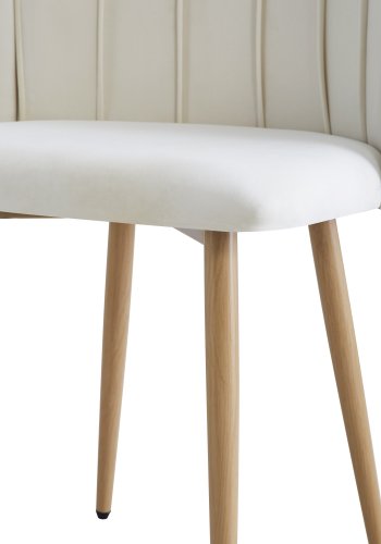 NORDLYS Nora spisestuestol - beige flyel og metall