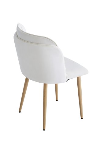 NORDLYS Nora spisestuestol - beige flyel og metall