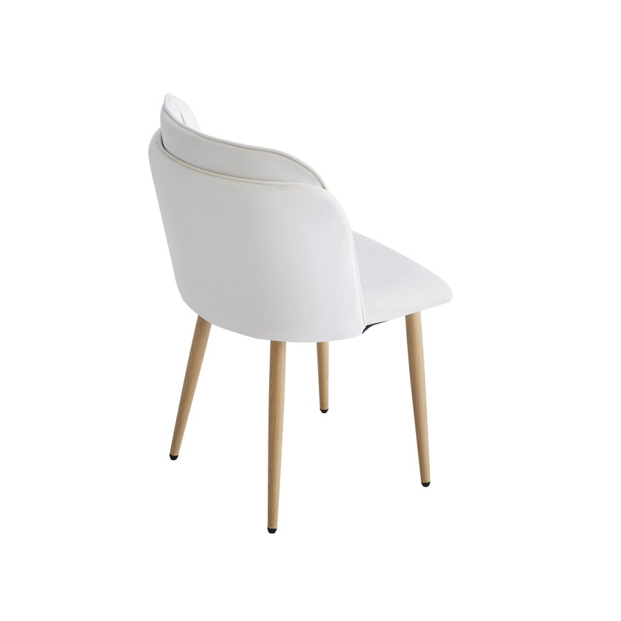 NORDLYS Nora spisestuestol - beige flyel og metall