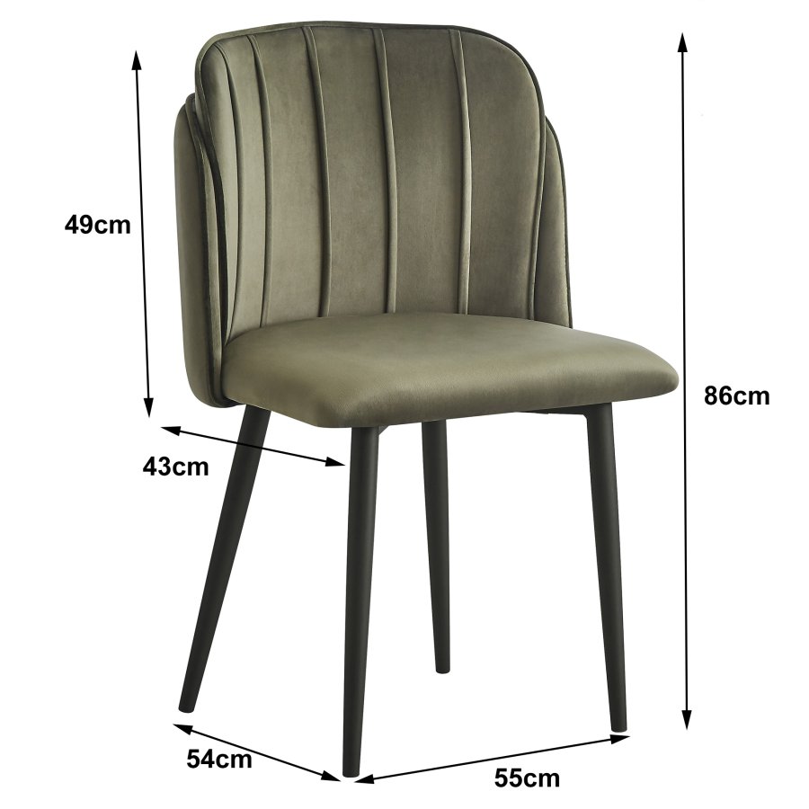  Nordlys NORDLYS Nora spisestuestol - grnn flyel og metall