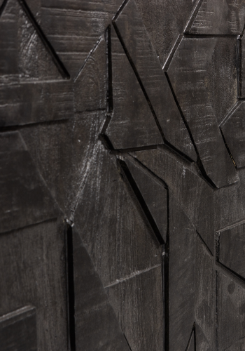 WOOOD TV-bord, m. 3 lger og 2 hylder - sort mangotr (160x45)