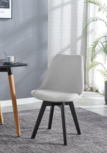 NORDLYS Nyborg spisestuestol - grtt stoff og bk