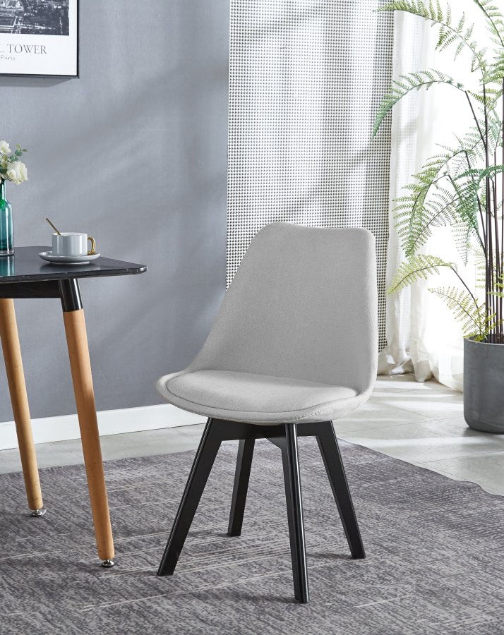 NORDLYS Nyborg spisestuestol - grtt stoff og bk