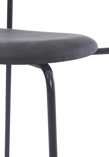 NORDLYS rebro spisestuestol - rotting, semsket skinn og sort metall