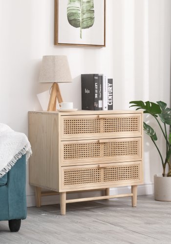NORDLYS Phoenix kommode, m. 3 skuffer - naturrotting og tre