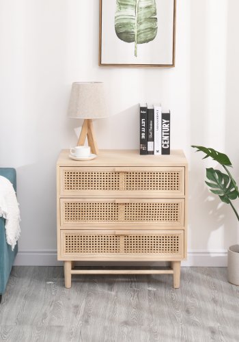 NORDLYS Phoenix kommode, m. 3 skuffer - naturrotting og tre