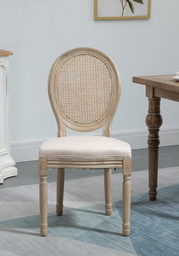 NORDLYS Richelieu spisestuestol - beige stoff og gummitre