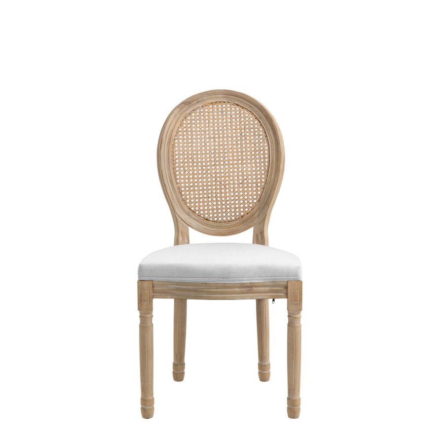 NORDLYS Richelieu spisestuestol - grtt stoff, rotting og gummitre