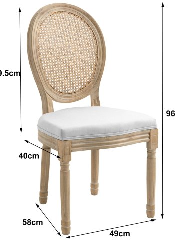 NORDLYS Richelieu spisestuestol - grtt stoff, rotting og gummitre