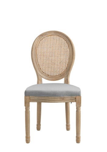 NORDLYS Richelieu spisestuestol - mrkegrtt stoff, rotting og gummitre