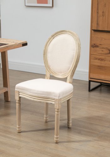 NORDLYS Richelieu spisestuestol - beige stoff og gummitre