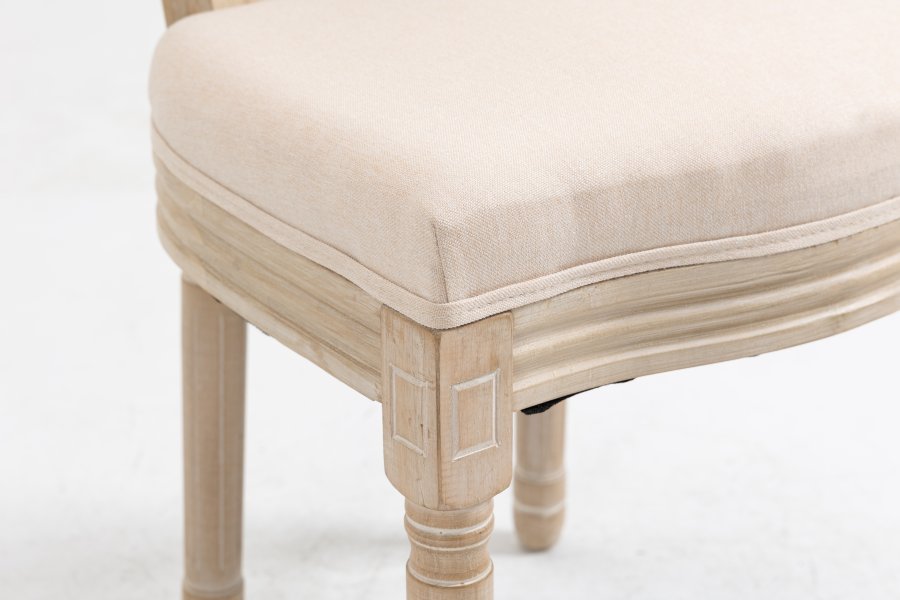 NORDLYS Richelieu spisestuestol - beige stoff og gummitre