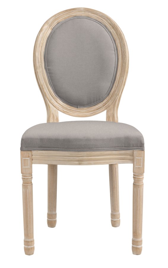 NORDLYS Richelieu spisestuestol - mrkegrtt stoff og gummitre