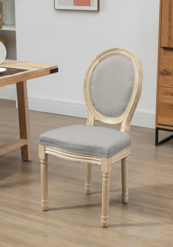 NORDLYS Richelieu spisestuestol - mrkegrtt stoff og gummitre