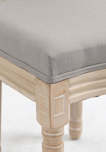 NORDLYS Richelieu spisestuestol - mrkegrtt stoff og gummitre