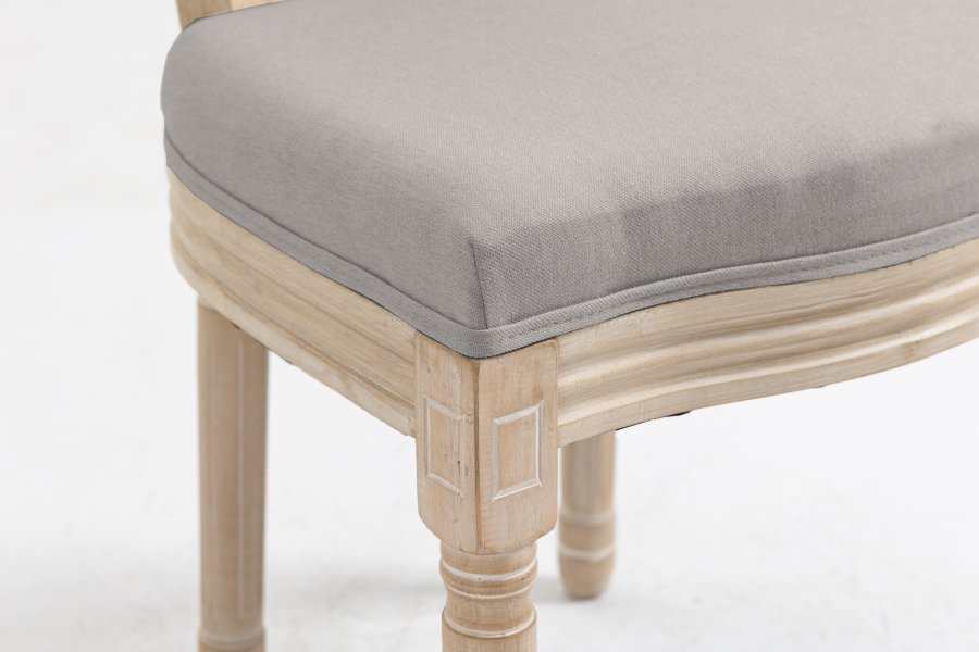 NORDLYS Richelieu spisestuestol - mrkegrtt stoff og gummitre