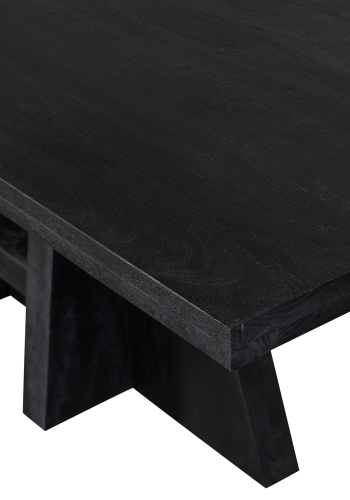 WOOOD KEAN SPISEBORD MED MIDTERBEN MANGO TR SORT 220X100CM