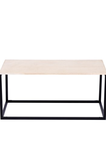 NORDLYS Sapporo salongbord, rektangulrt - furu og svart metall (90x45)