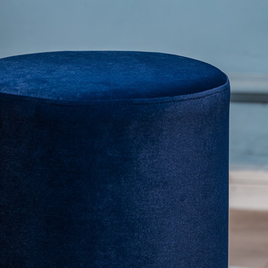 NORDLYS Soka-puff, rund - bl flyel og brunt tre (35)