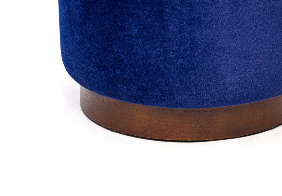 NORDLYS Soka-puff, rund - bl flyel og brunt tre (35)